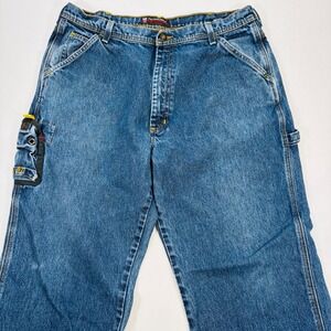 Polo Jeans Co Ralph Lauren Mens 34x30 Carpenter Cargo Jeans Blue Y2K  Vtg